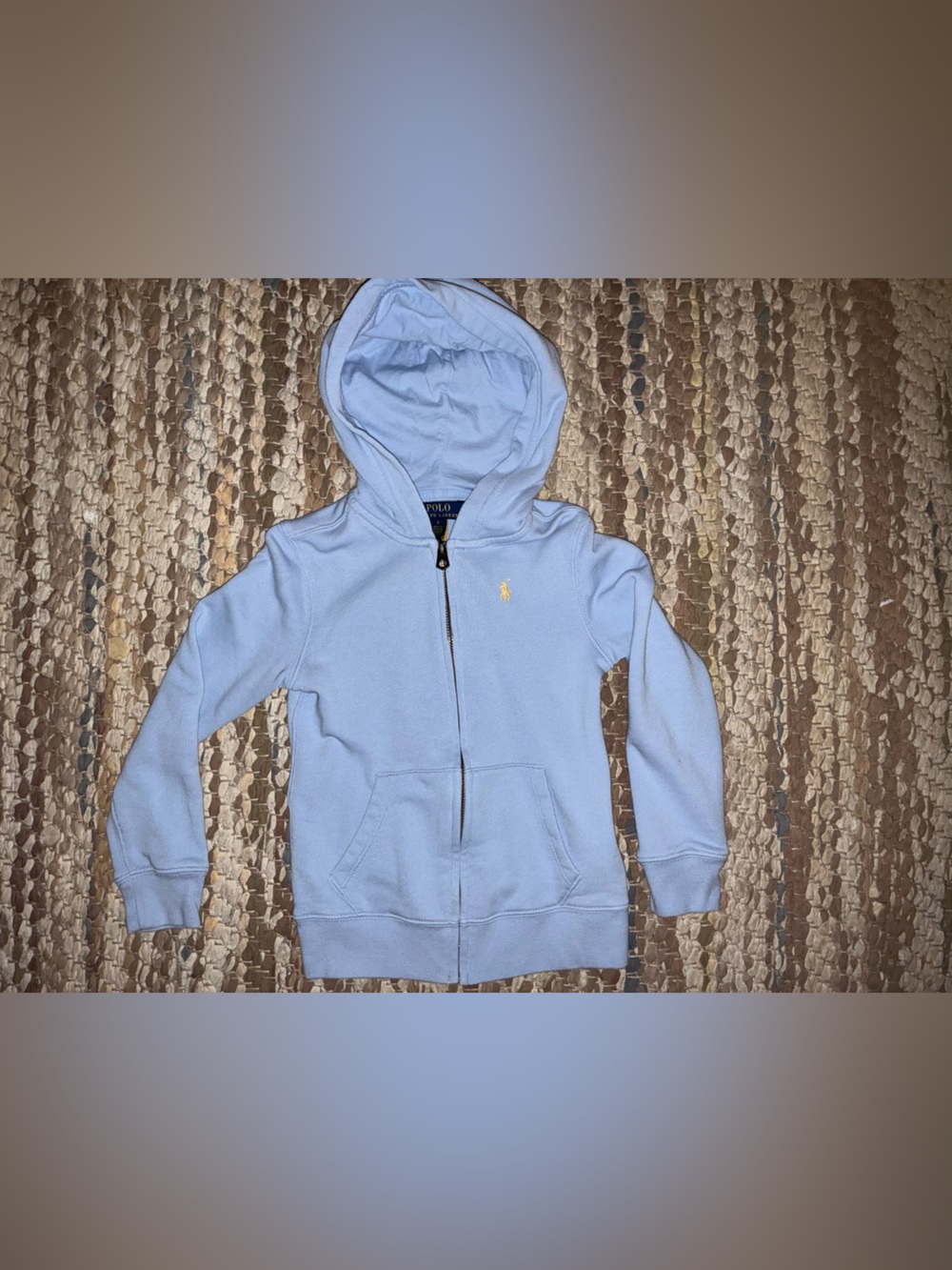Polo by Ralph Lauren Baby Blue Zip Hoodie with Yellow Pony